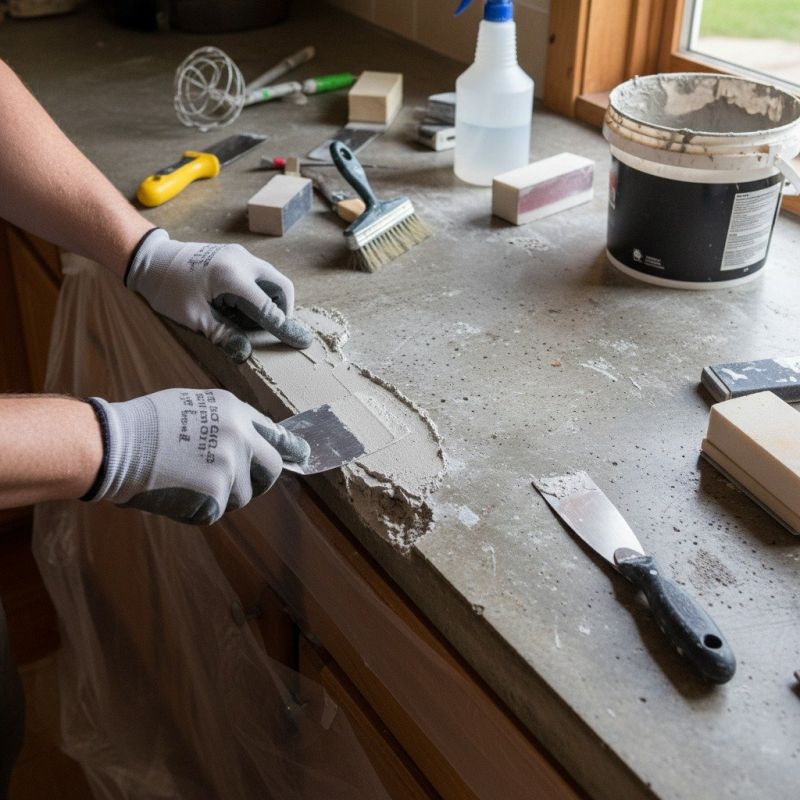 Cement Countertop Installation