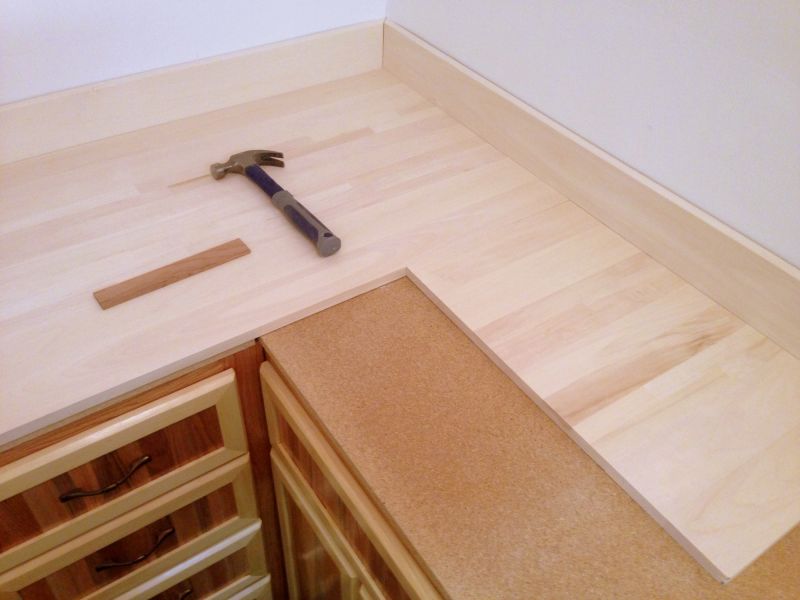 Wood Countertop Installation detail